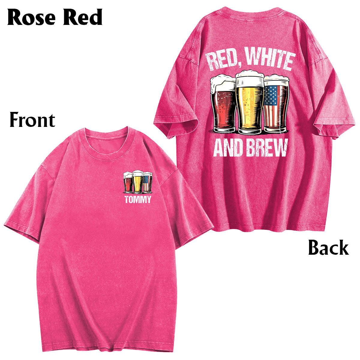 Rot, Weiß & Bier – Personalisiertes Bierwasch-T-Shirt