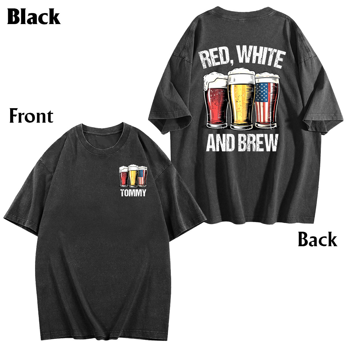 Rot, Weiß & Bier – Personalisiertes Bierwasch-T-Shirt
