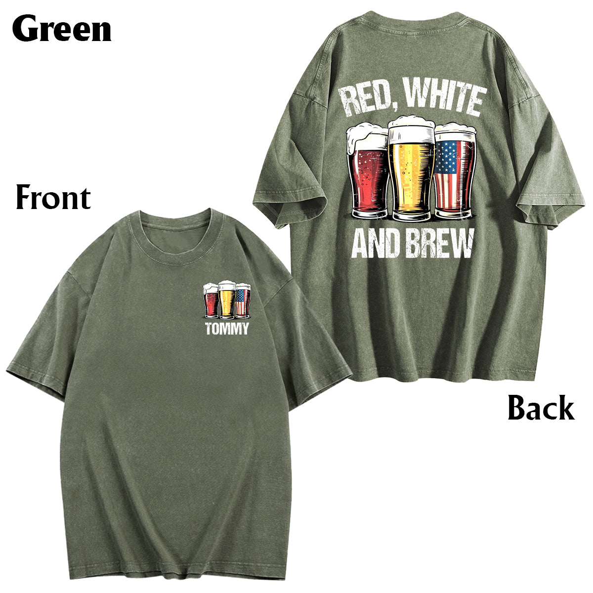 Rot, Weiß & Bier – Personalisiertes Bierwasch-T-Shirt