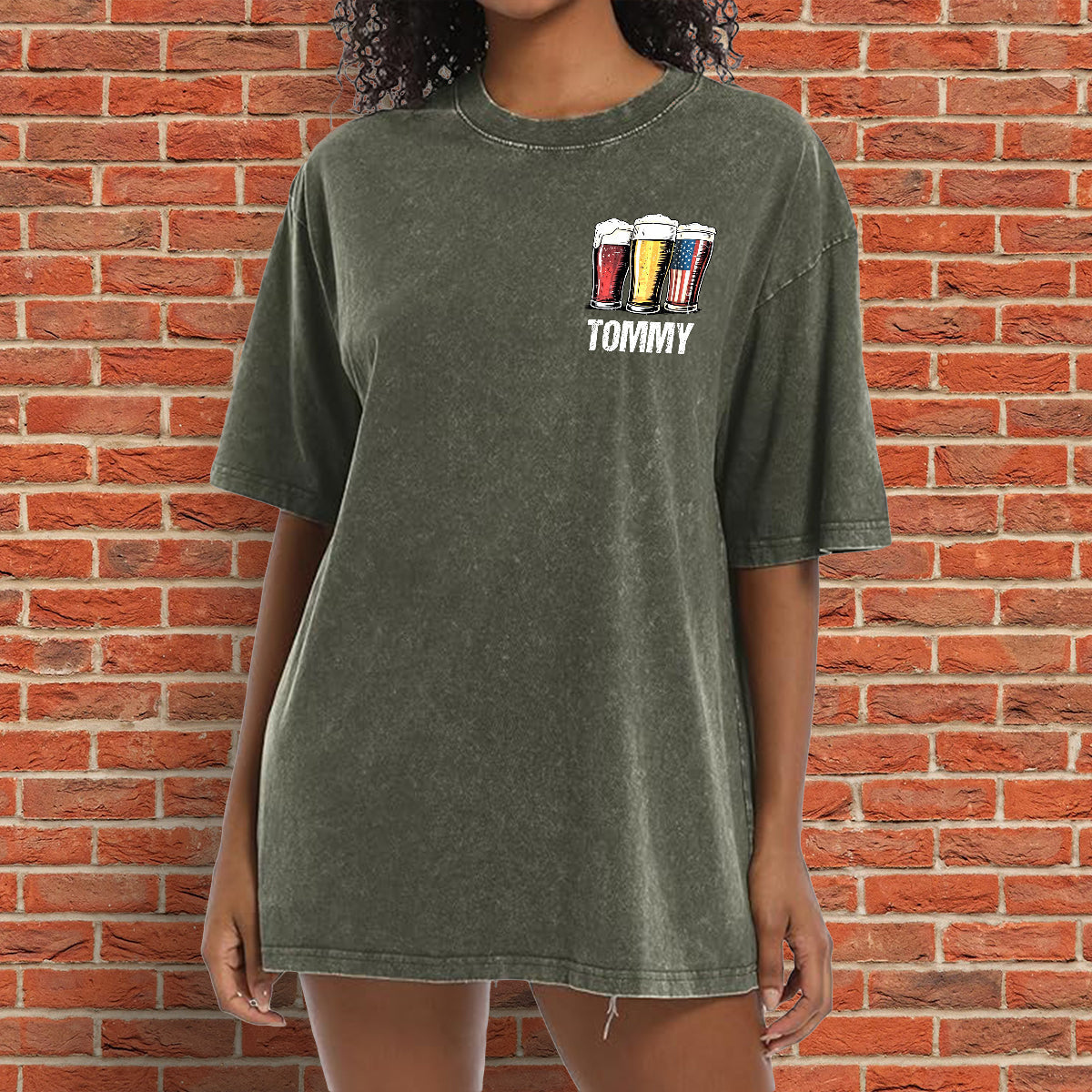 Rot, Weiß & Bier – Personalisiertes Bierwasch-T-Shirt