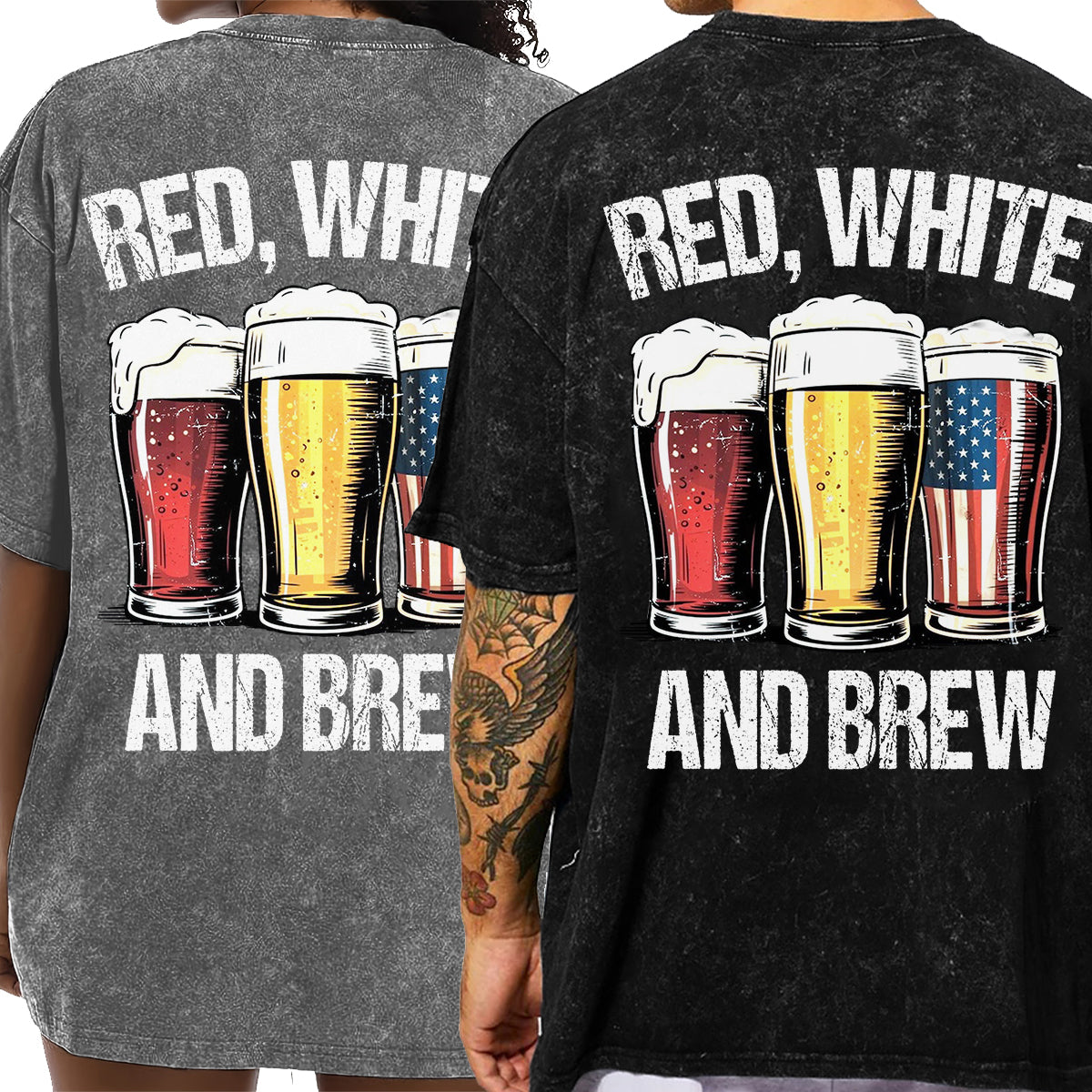 Rot, Weiß & Bier – Personalisiertes Bierwasch-T-Shirt