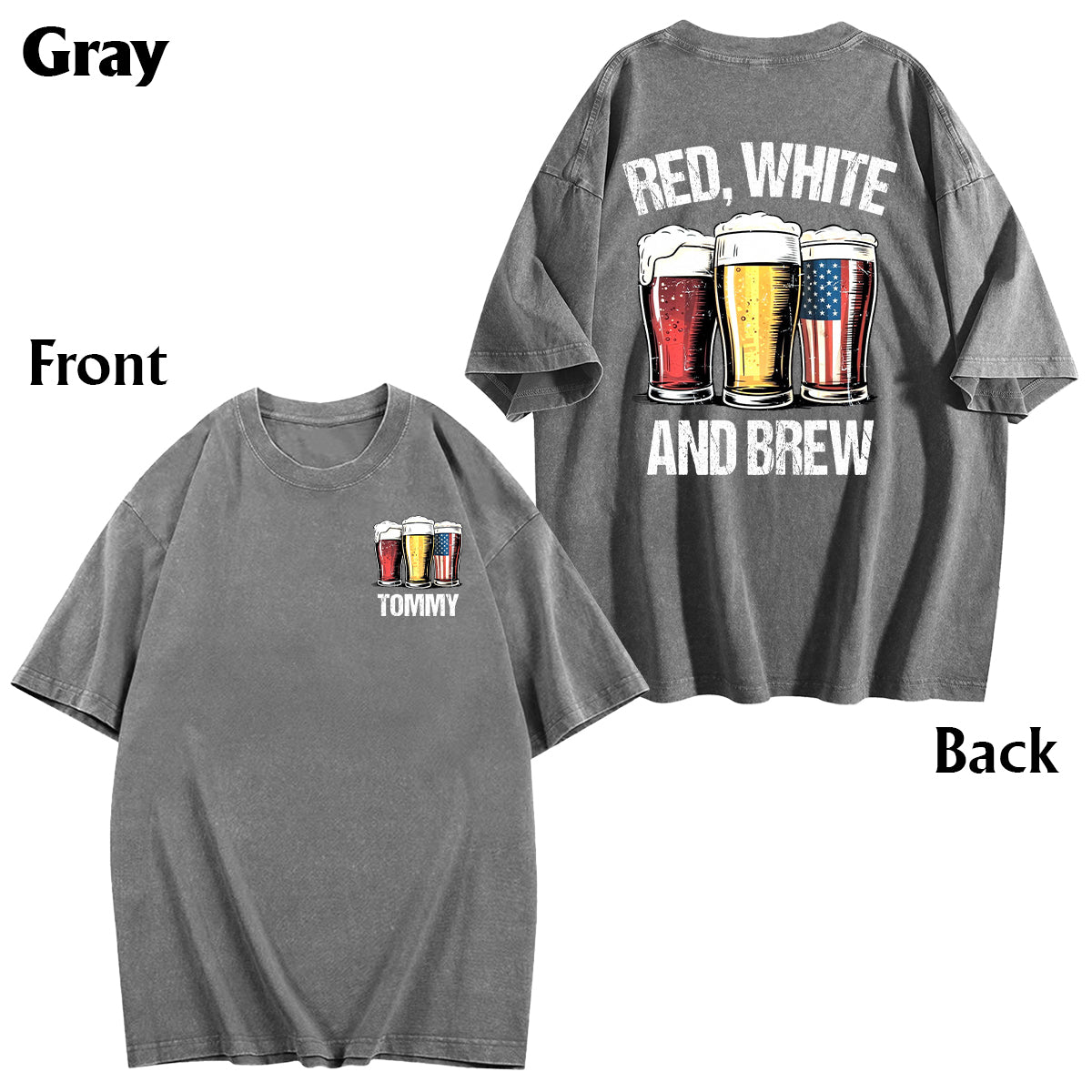Rot, Weiß & Bier – Personalisiertes Bierwasch-T-Shirt