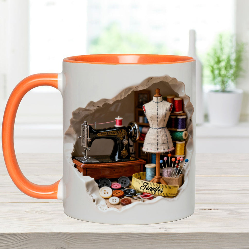 Love Sewing Miniature Sewing Room - Personalized Sewing Accent Mug