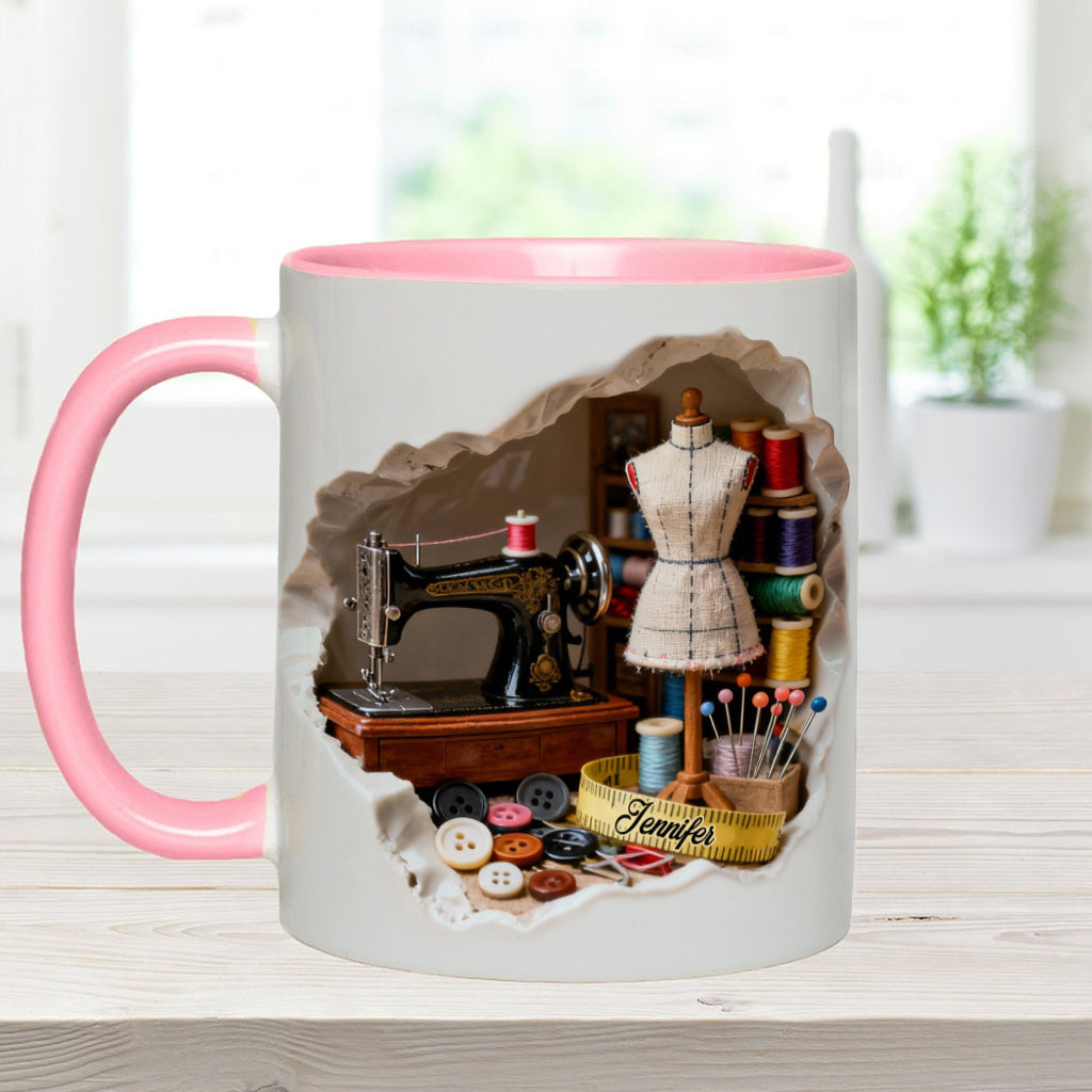 Love Sewing Miniature Sewing Room - Personalized Sewing Accent Mug