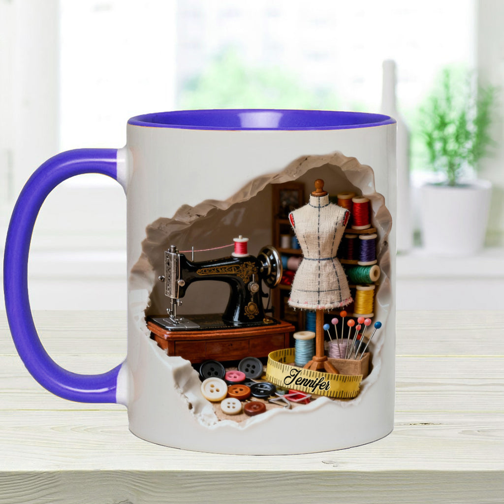 Love Sewing Miniature Sewing Room - Personalized Sewing Accent Mug