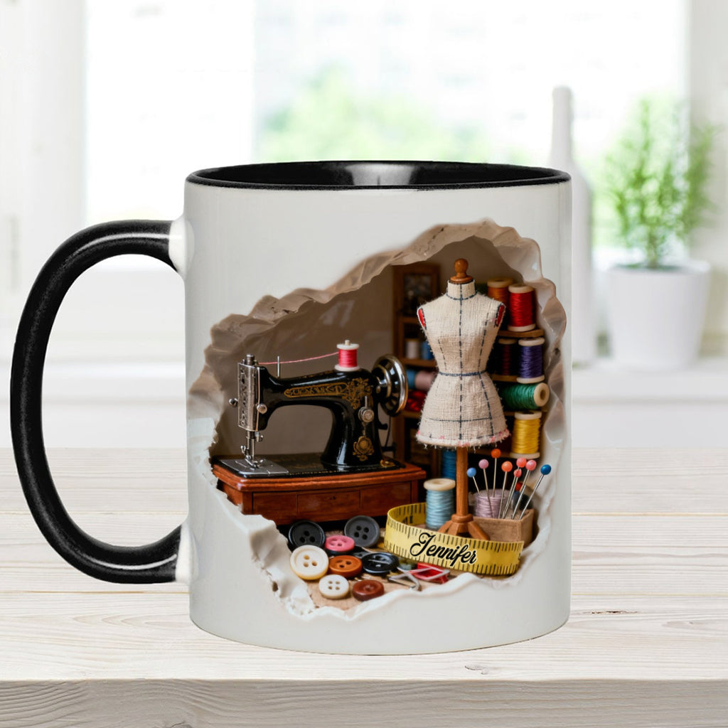 Love Sewing Miniature Sewing Room - Personalized Sewing Accent Mug