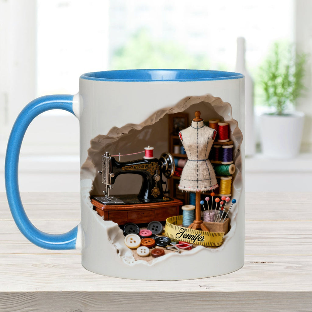 Love Sewing Miniature Sewing Room - Personalized Sewing Accent Mug