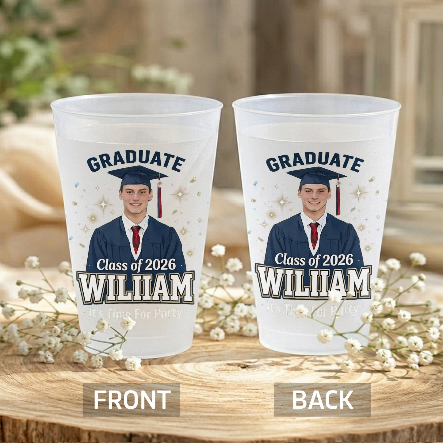 Es ist Zeit für die Party - Personalisierter Abschluss-Frostbecher