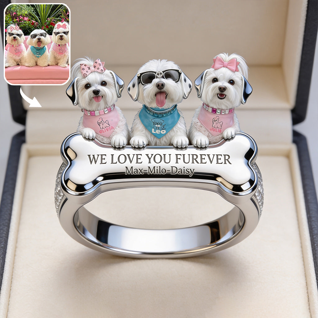 Ewige Liebe Haustier - Personalisierter verstellbarer Ring