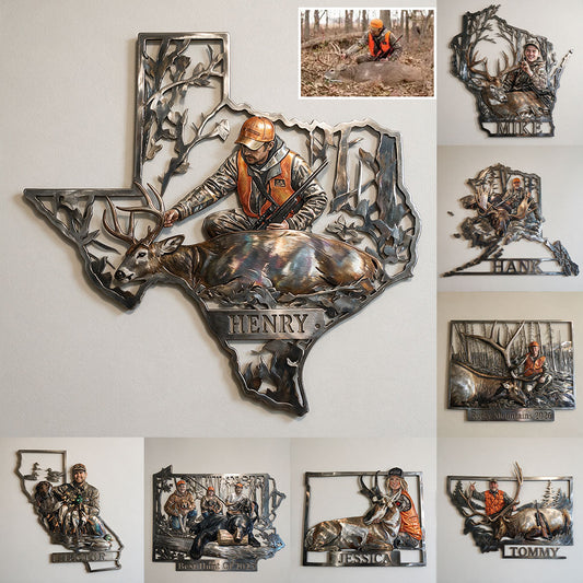 US Bundesstaat Jagd Metall-Schild - Personalisierte Jagd 3D-gedruckte Metall-Schild