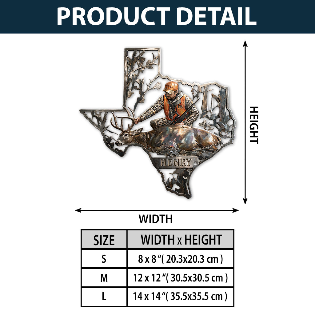 US State Hunting Metal Sign - Personalized Hunting 3D Printed Cut Metal Sign