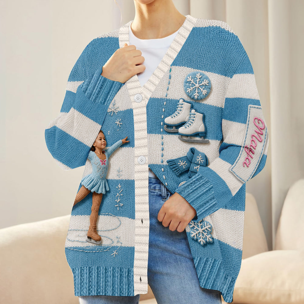 Meine Seele ist auf dem Eis - Personalisierter Eiskunstlauf Cardigan