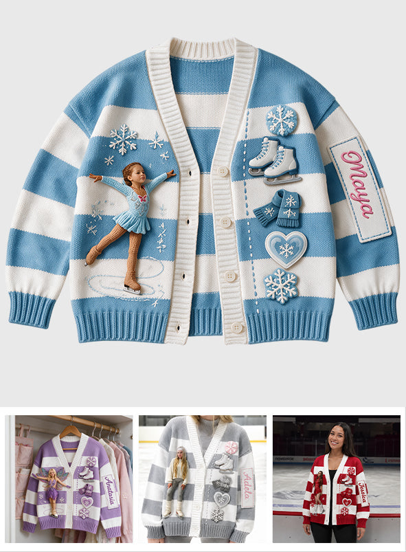 Meine Seele ist auf dem Eis - Personalisierter Eiskunstlauf Cardigan