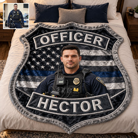 Stolze Polizei - Personalisierte Polizeibeamten-förmige Fleece-Decke