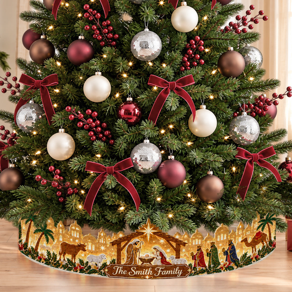 Nativity Sence - Personalized Christian LED Light Tree Collar