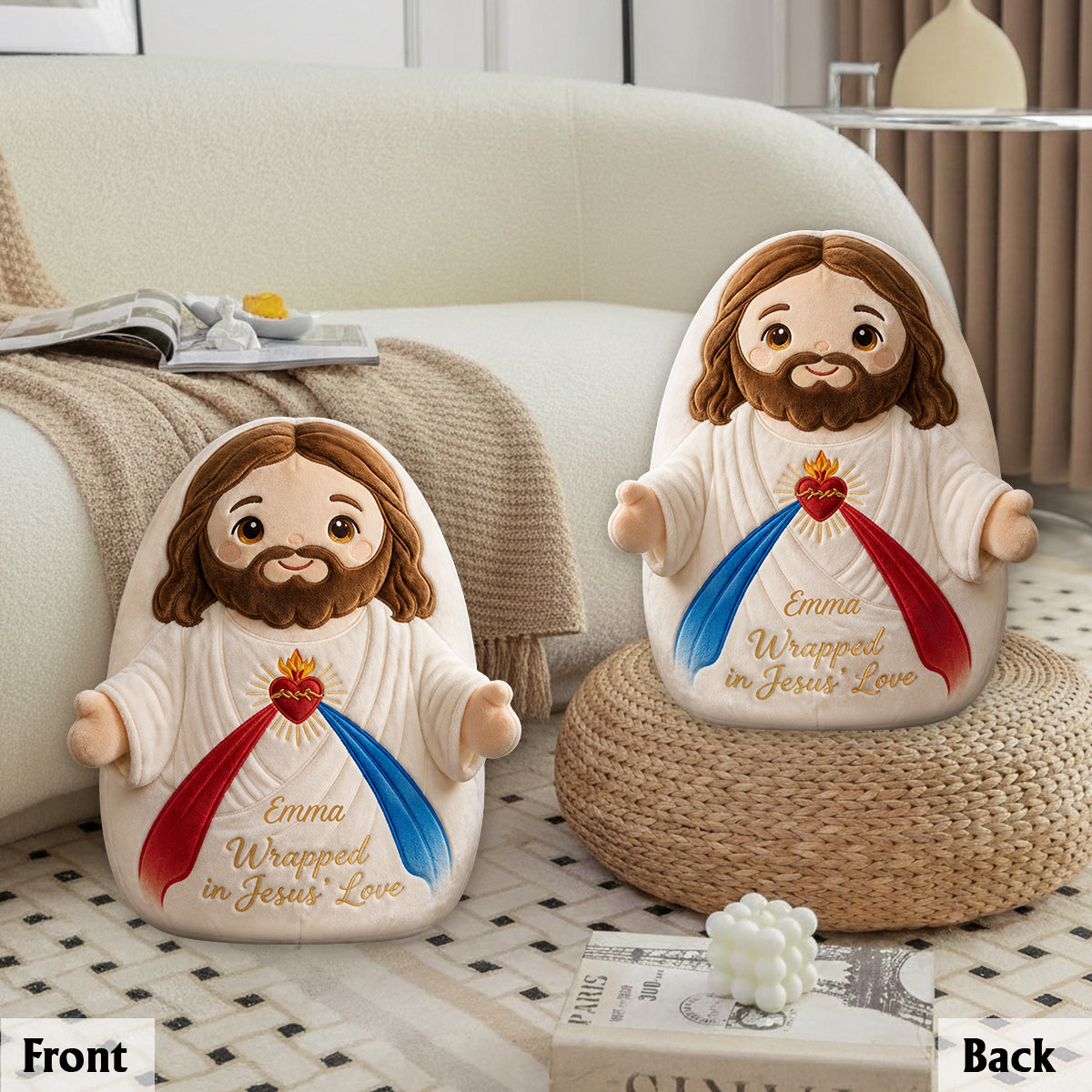 Wrapped in Jesus' Love - Personalized Christian Premium Faux Fur Pillow