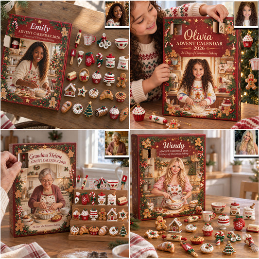 24 Days of Christmas Baking - Personalized Baking Advent Calendar With 3D Collectibles