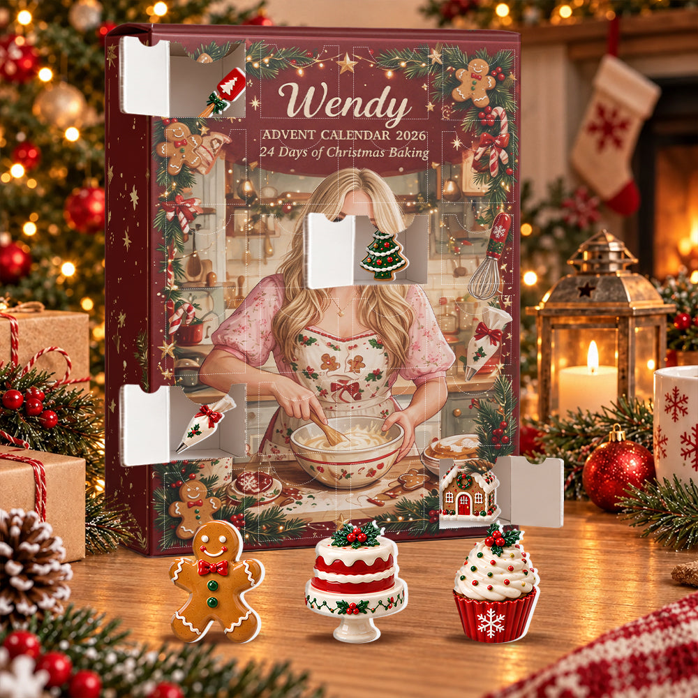 24 Days of Christmas Baking - Personalized Baking Advent Calendar With 3D Collectibles