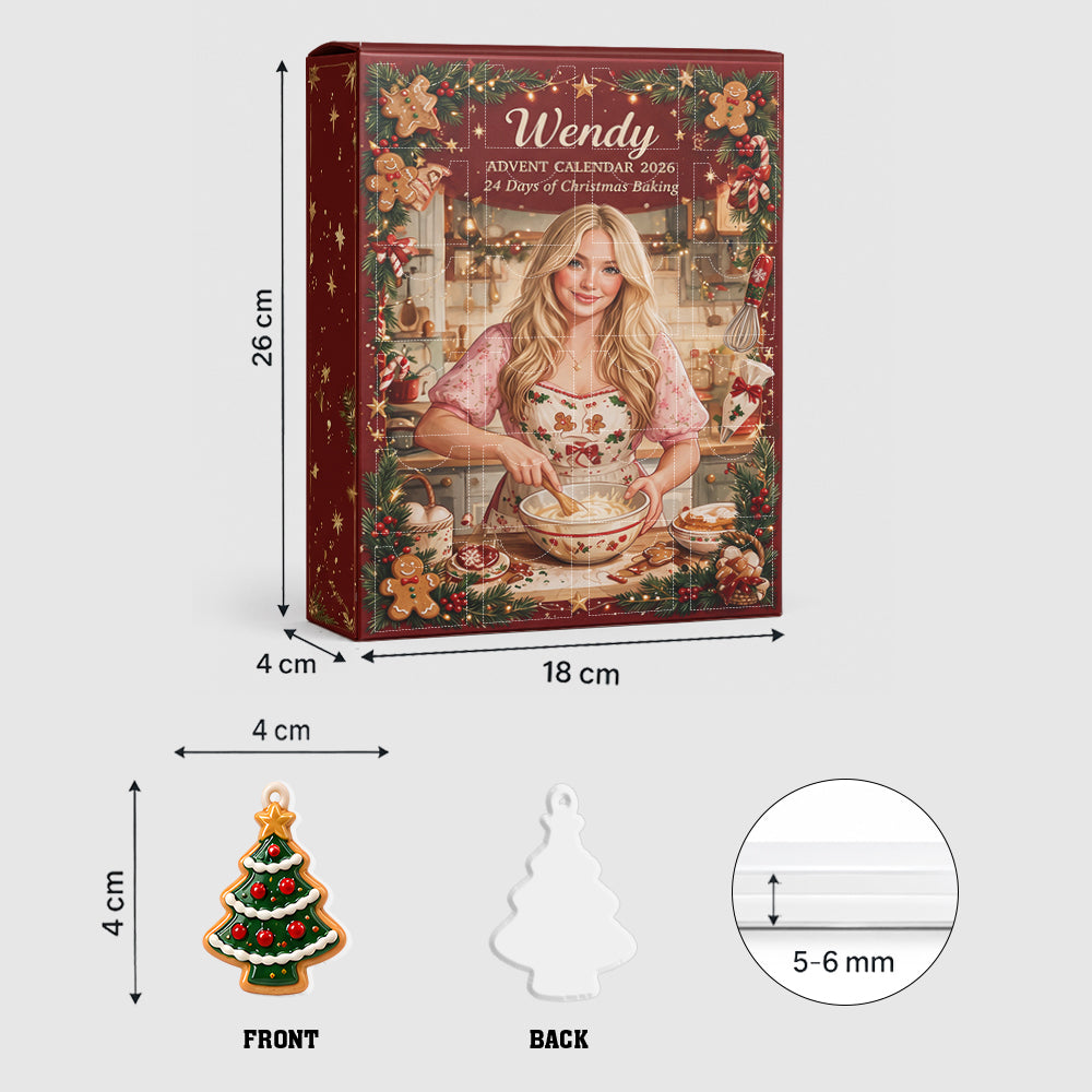 24 Days of Christmas Baking - Personalized Baking Advent Calendar With 3D Collectibles