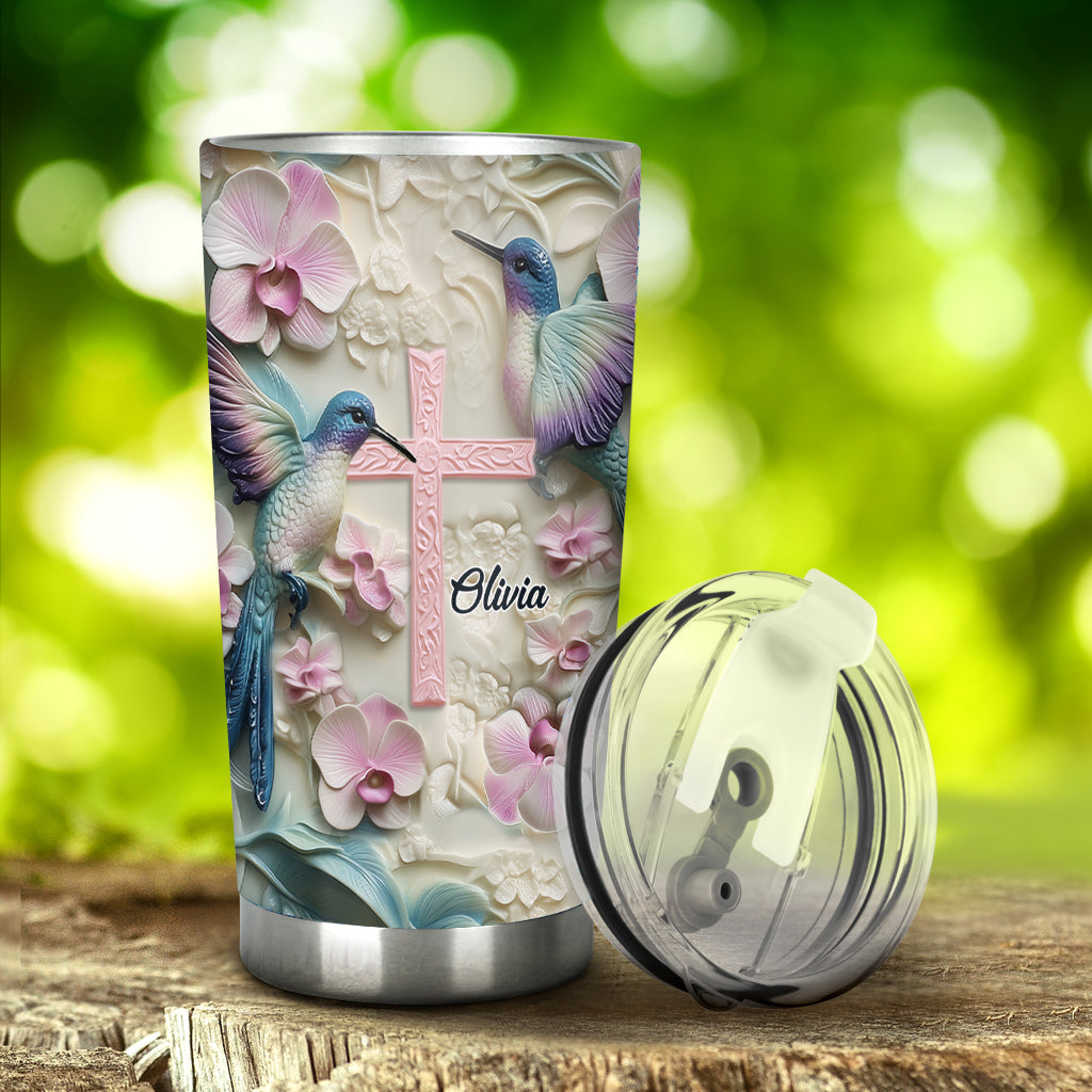 Faith Hope Love - Personalized Hummingbird Tumbler