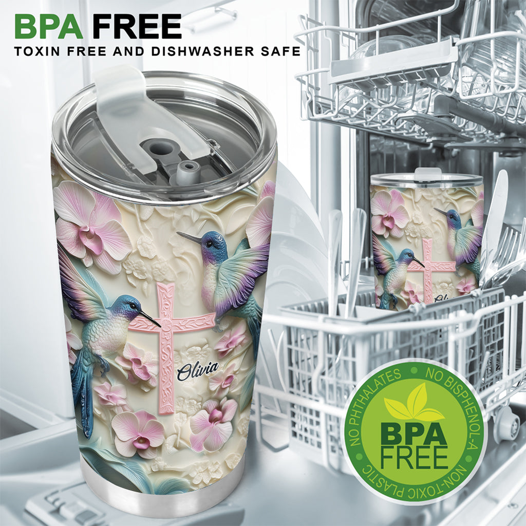 Faith Hope Love - Personalized Hummingbird Tumbler