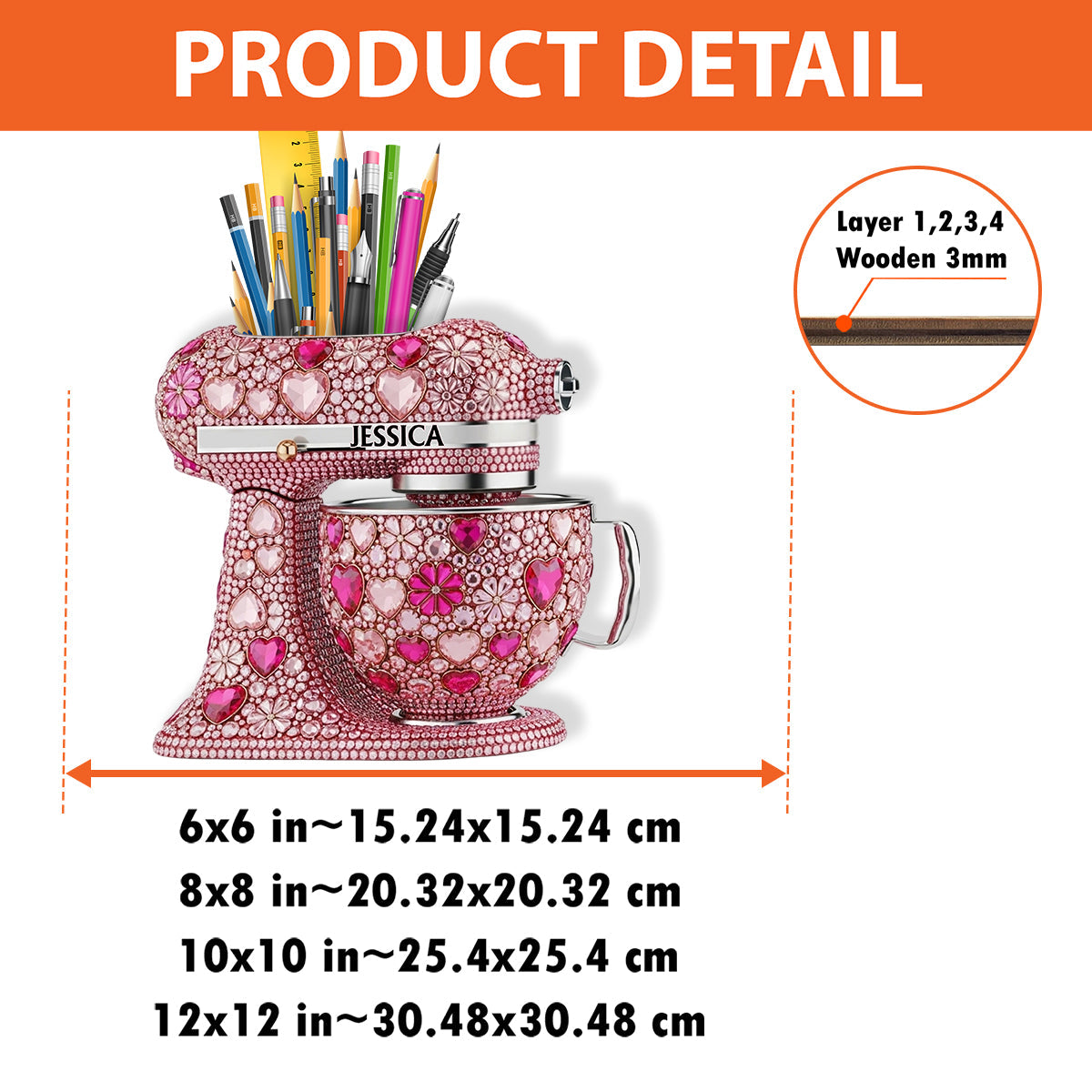 Liebe zum Backen – Personalisierter Backutensilienhalter aus Holz