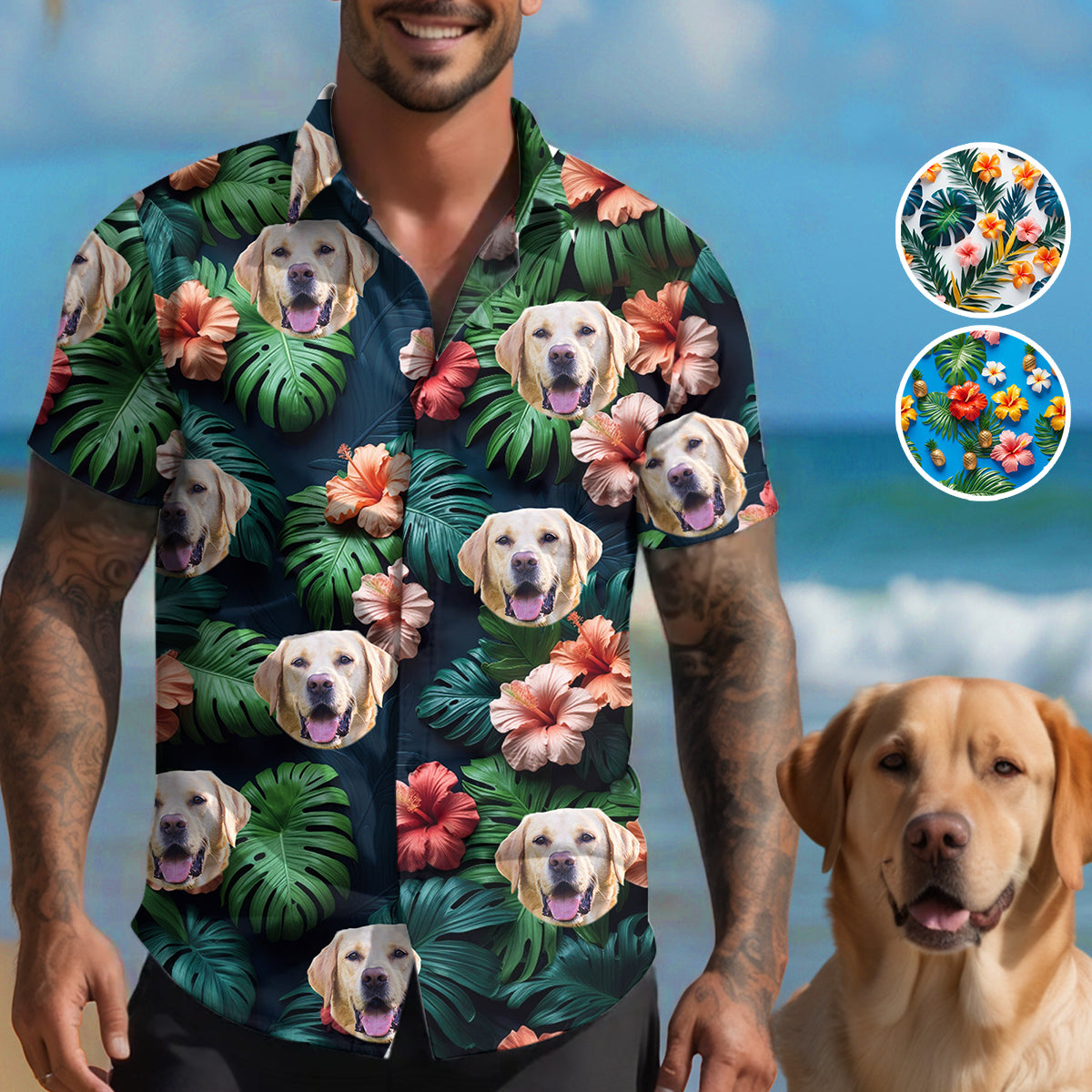 Sommerzeit - Personalisiertes Hawaiihemd für Hunde