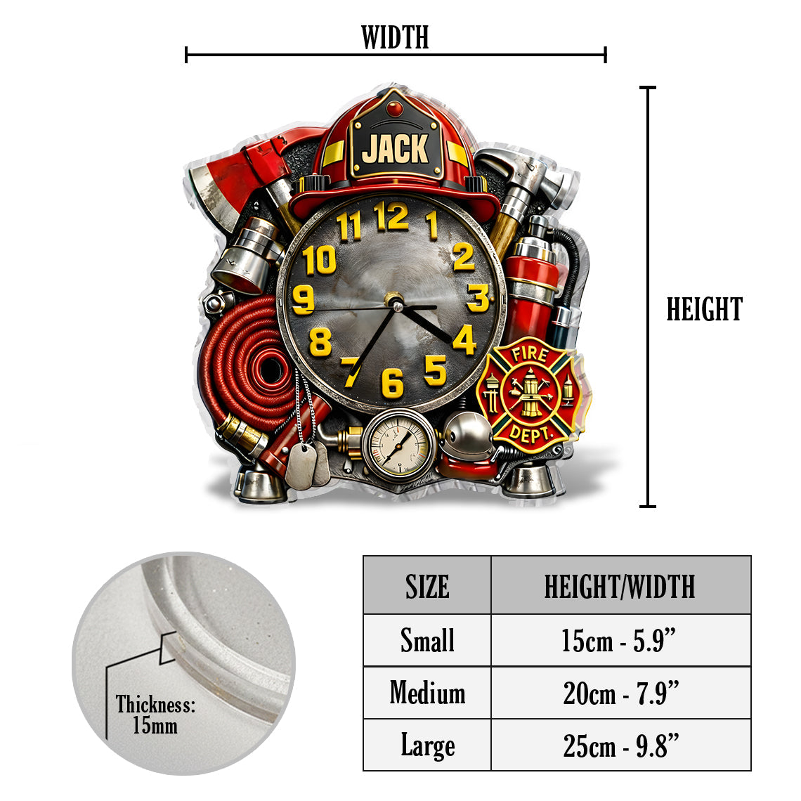Firefighter - Personalized Firefighter Desk Clock Plaque
