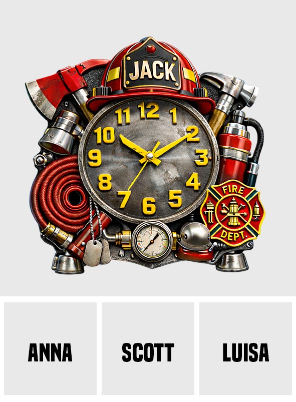 Firefighter - Personalized Firefighter Desk Clock Plaque