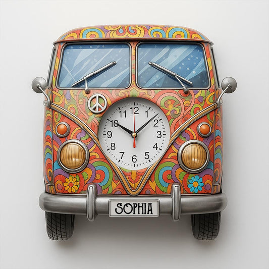 Chill Time – Personalisierte Hippie-LED-Wanduhr