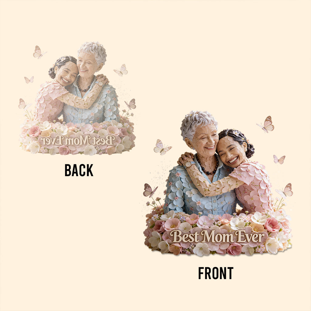 Liebe Mutter Blumen - Personalisierte Acrylplakette in individueller Form für Mutter