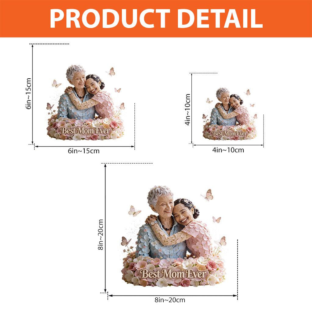 Liebe Mutter Blumen - Personalisierte Acrylplakette in individueller Form für Mutter