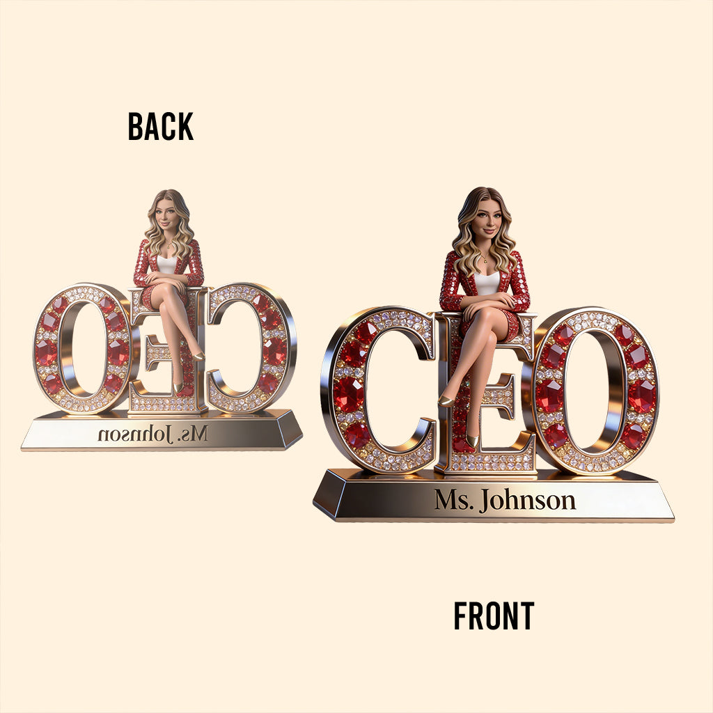 Individuell gestaltbare Bürodekoration mit jedem Foto – personalisierte Acrylplakette in Sonderform für Kollegen