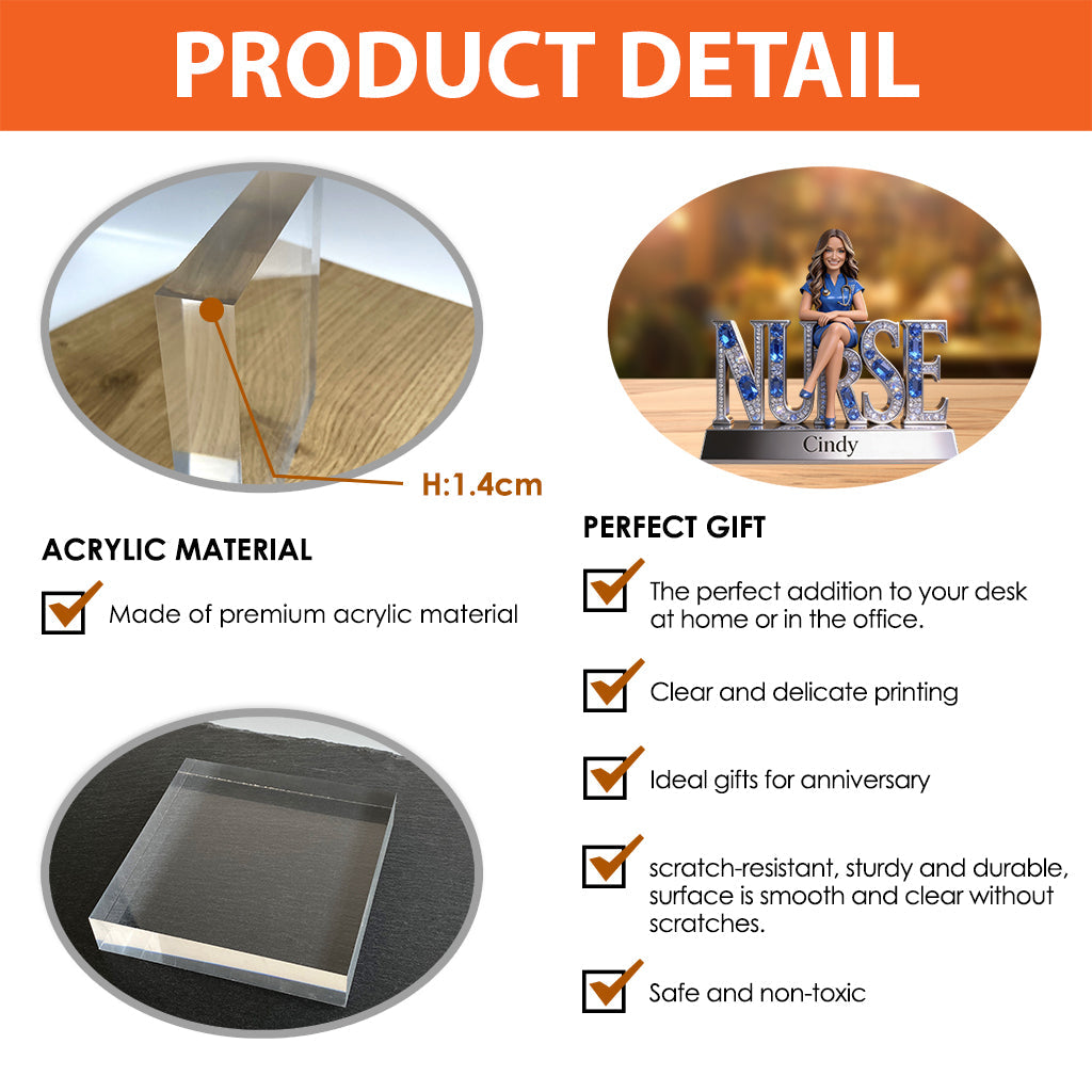 Custom Any Title Gift For Nurse - Personalized Nurse Custom Shaped Acrylic Plaque