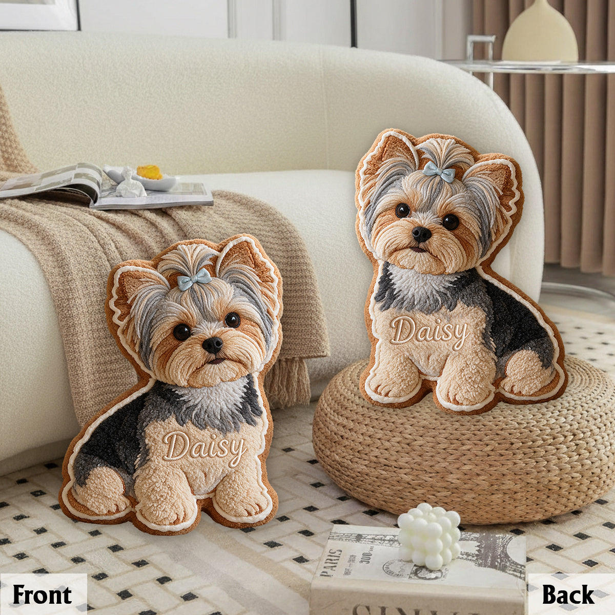 Cute Gingerbread - Personalized Dog Premium Faux Fur Pillow