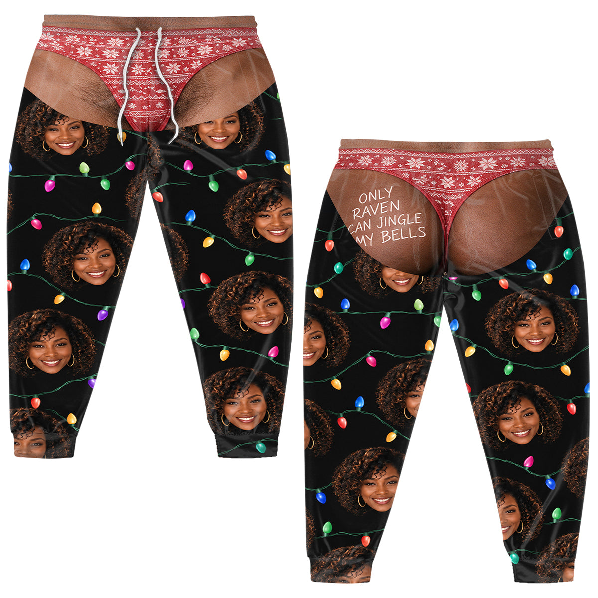 Naugty Christmas - Personalized Spicy Couple Unisex Sweatpants