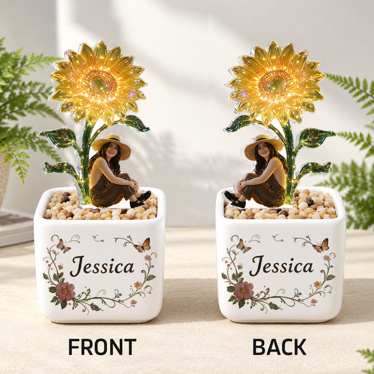 Love Myself - Personalized Self Love LED Light Ceramic Pot