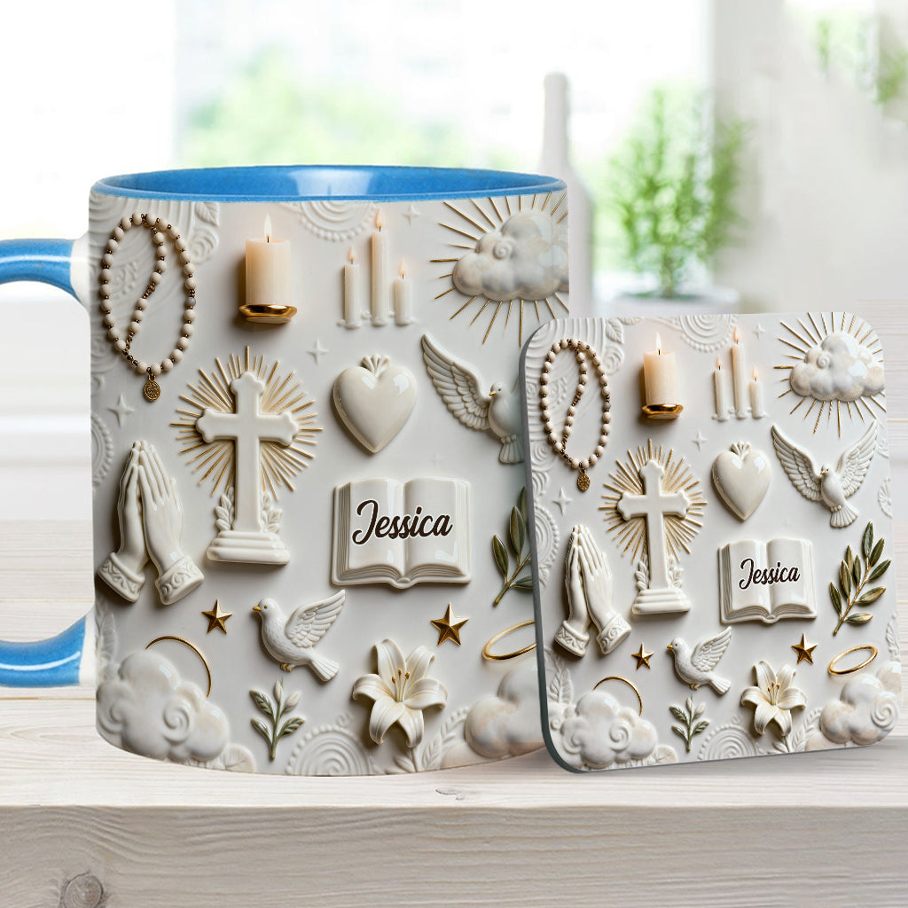 Faith Over Fear - Personalized Christian Accent Mug & Coaster