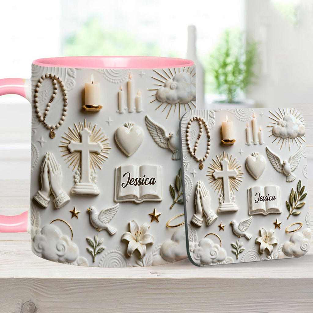 Faith Over Fear - Personalized Christian Accent Mug & Coaster