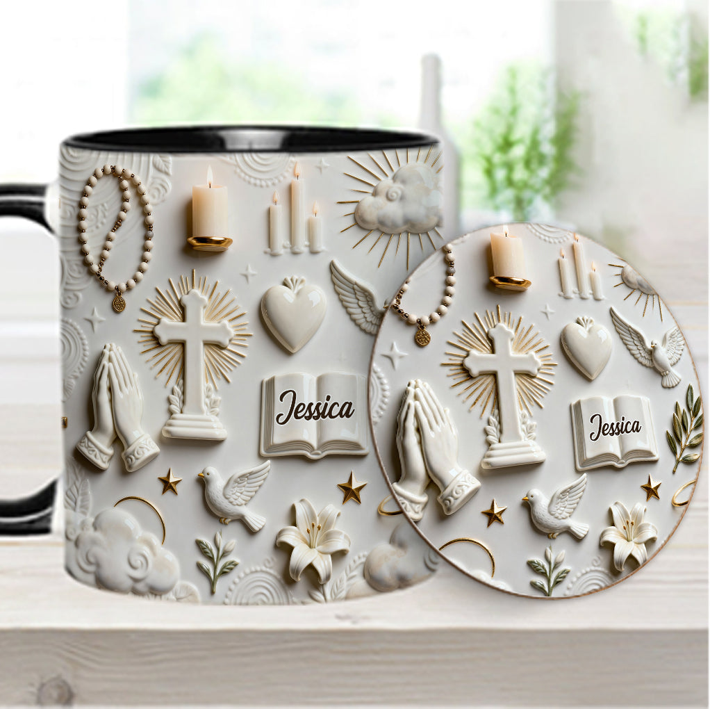 Faith Over Fear - Personalized Christian Accent Mug & Coaster