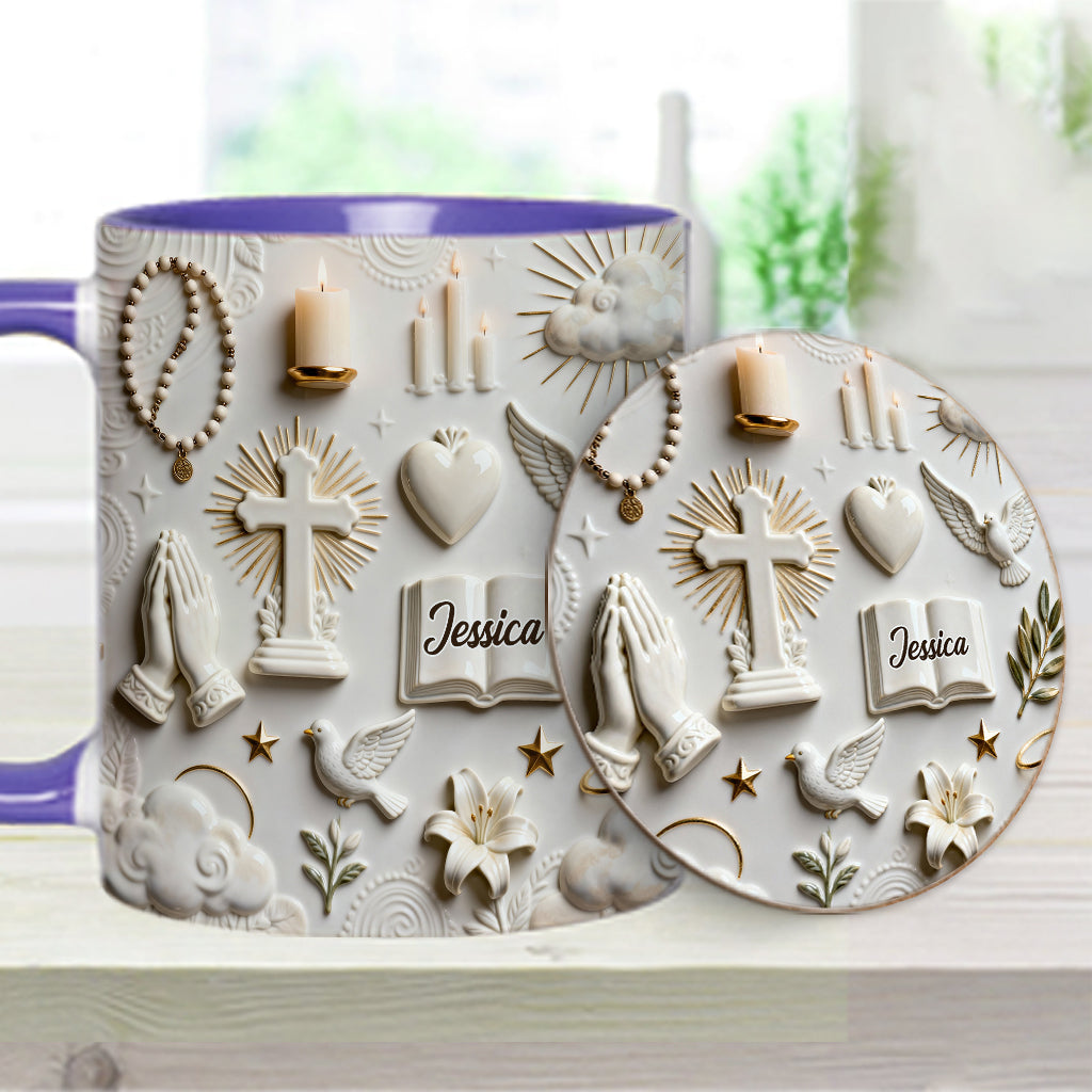 Faith Over Fear - Personalized Christian Accent Mug & Coaster