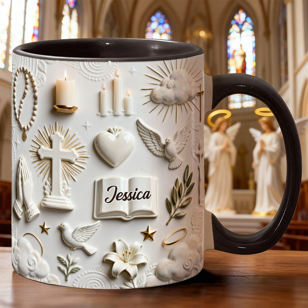 Faith Over Fear - Personalized Christian Accent Mug & Coaster