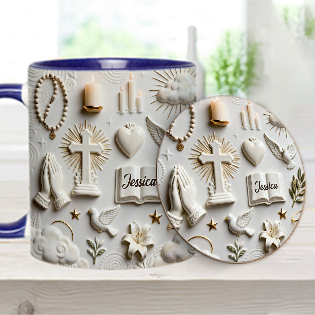 Faith Over Fear - Personalized Christian Accent Mug & Coaster