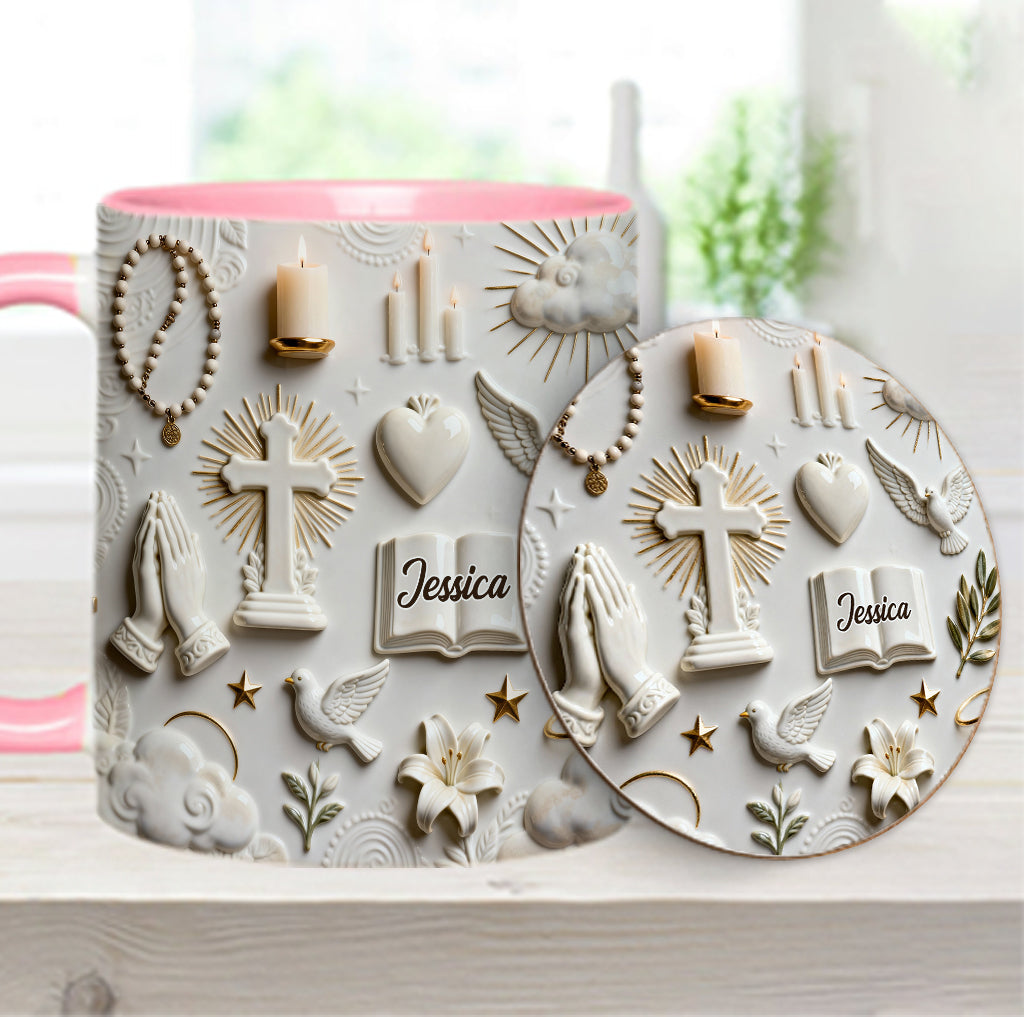 Faith Over Fear - Personalized Christian Accent Mug & Coaster