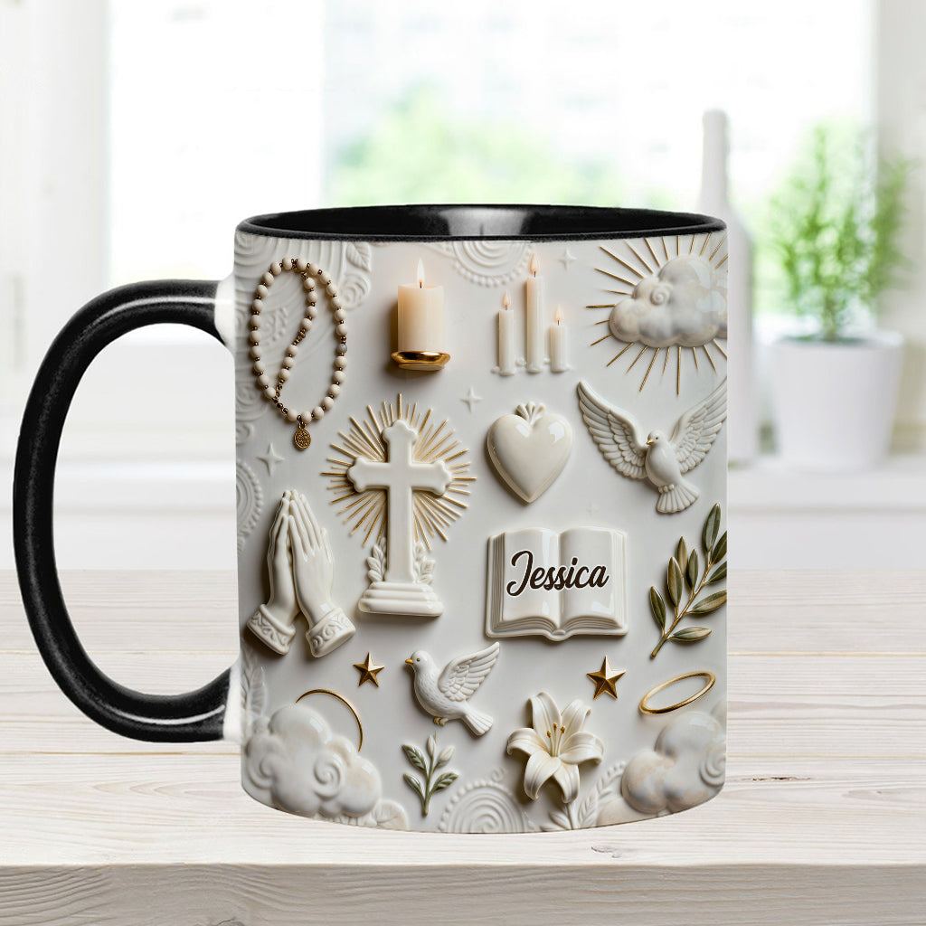 Faith Over Fear - Personalized Christian Accent Mug & Coaster