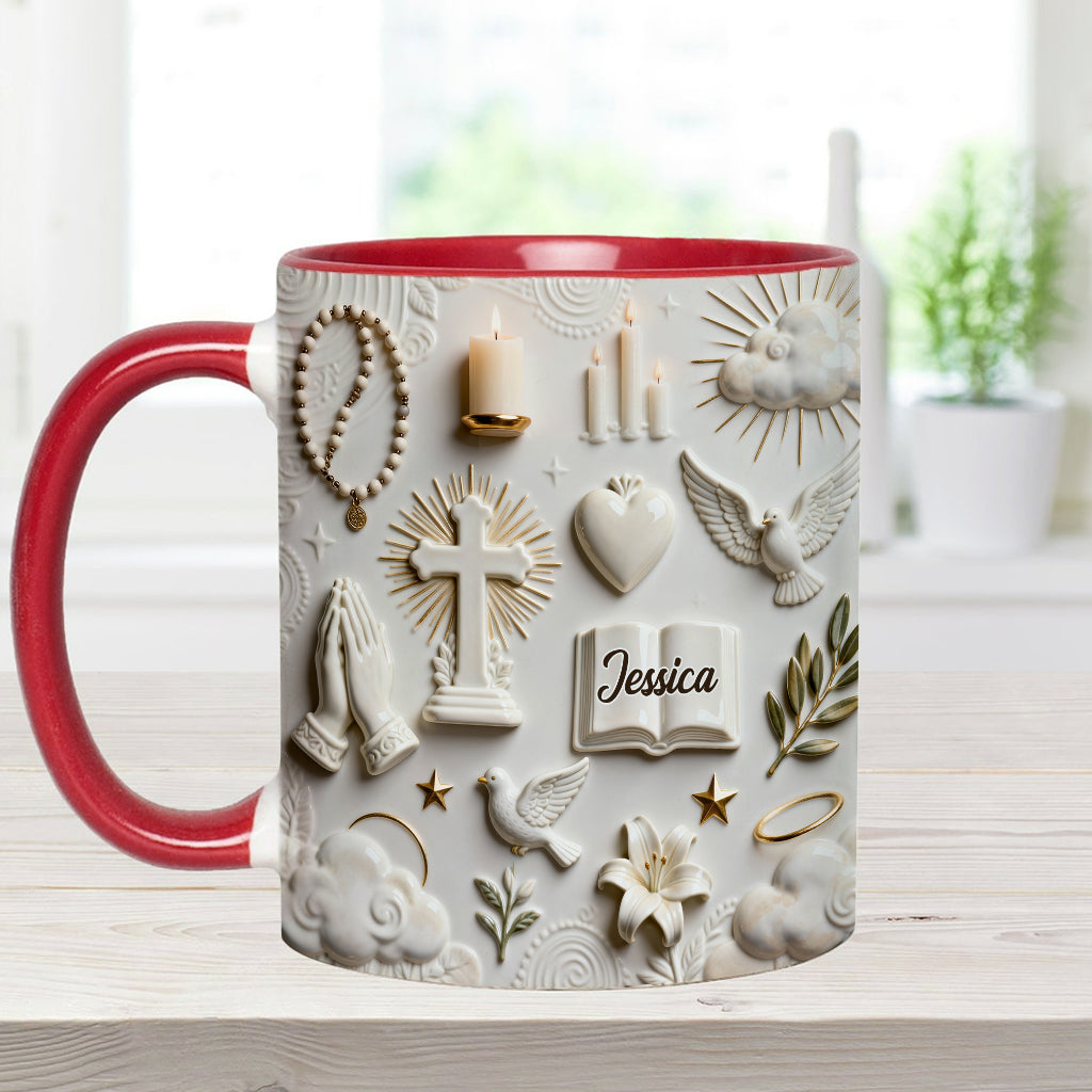Faith Over Fear - Personalized Christian Accent Mug & Coaster