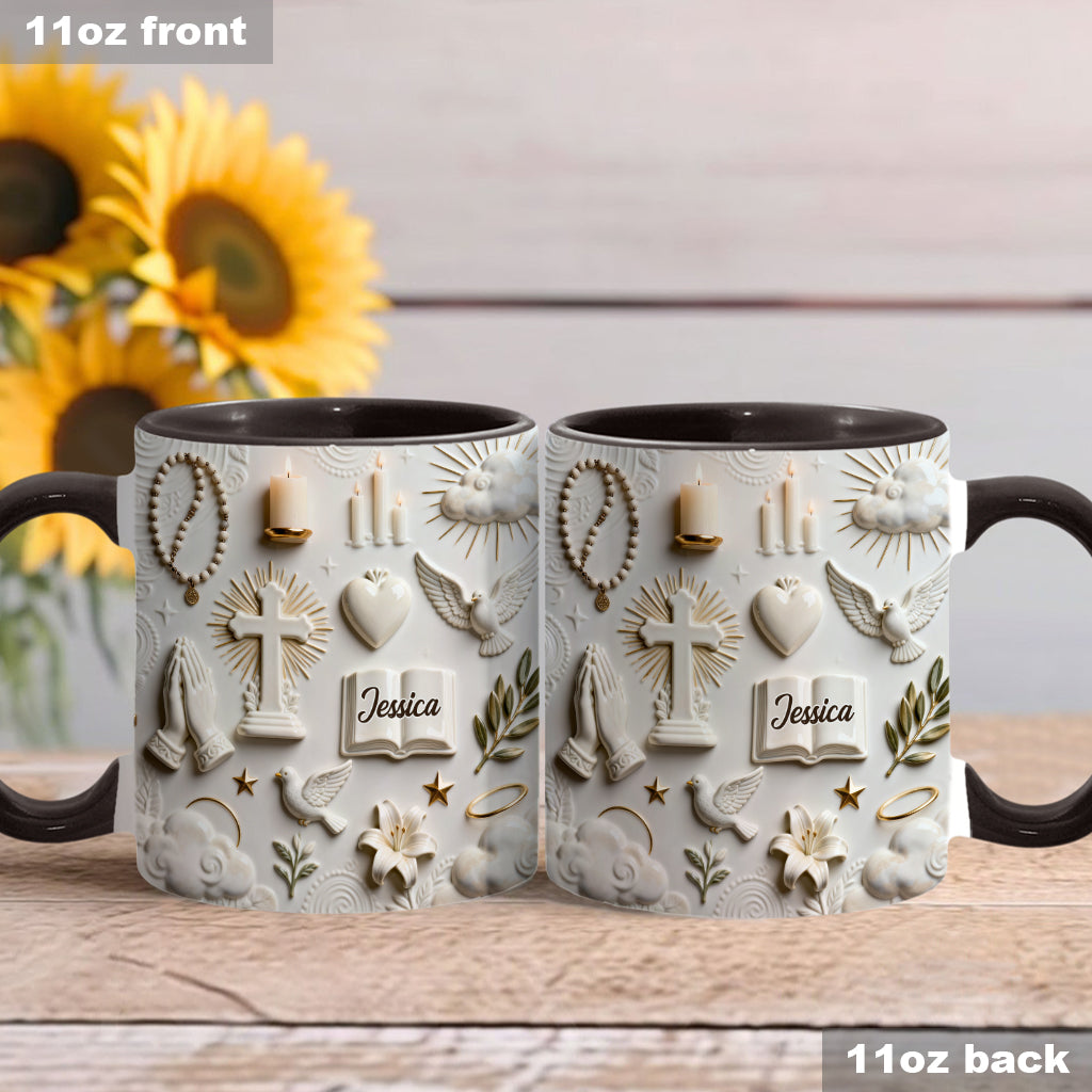 Faith Over Fear - Personalized Christian Accent Mug & Coaster