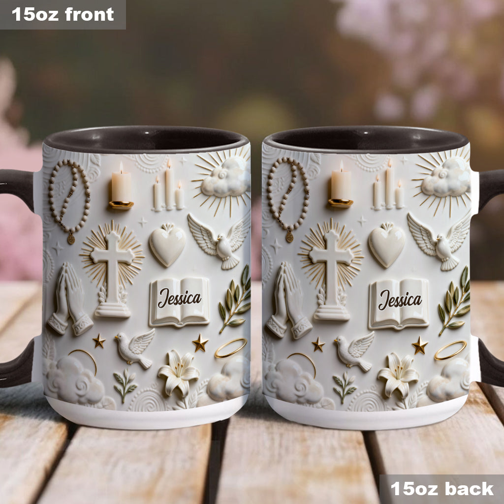 Faith Over Fear - Personalized Christian Accent Mug & Coaster