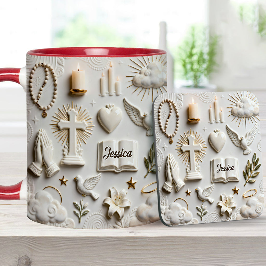 Faith Over Fear - Personalized Christian Accent Mug & Coaster