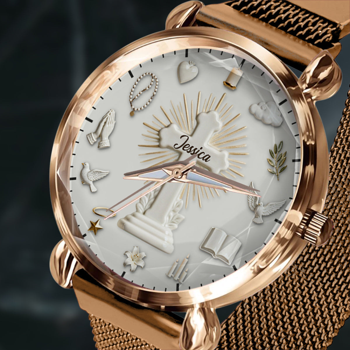 Glaube statt Angst – Personalisierte christliche Damenuhr 